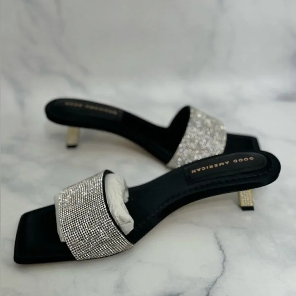 GOOD AMERICAN Kickstand SlideSANDAL mule Black Diamond Women'sSize 9 - Picture 2 of 7